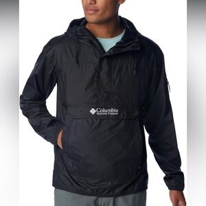 Columbia Black Windbreaker Jacket Lightweight Water-Resistant